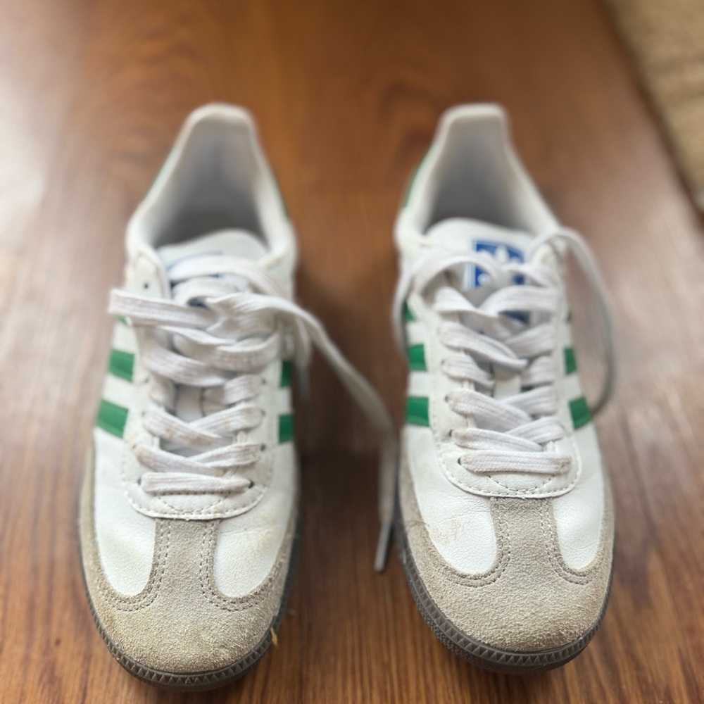 White and Green Sneakers